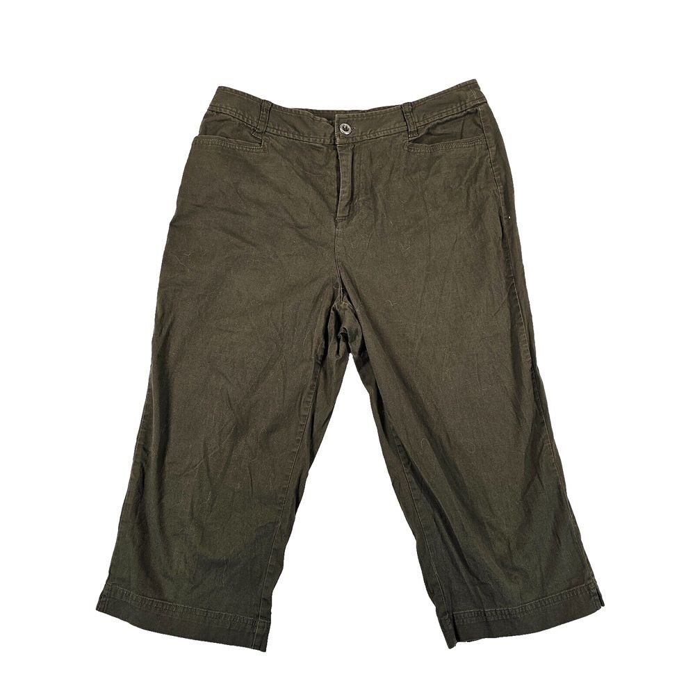 Christopher & Banks PETITE‎ Crop Pants Capris Olive Pedal Pushers Womens 6P EUC